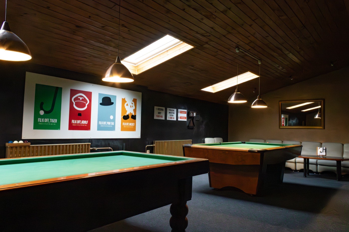 Pool tables at Charlie's House