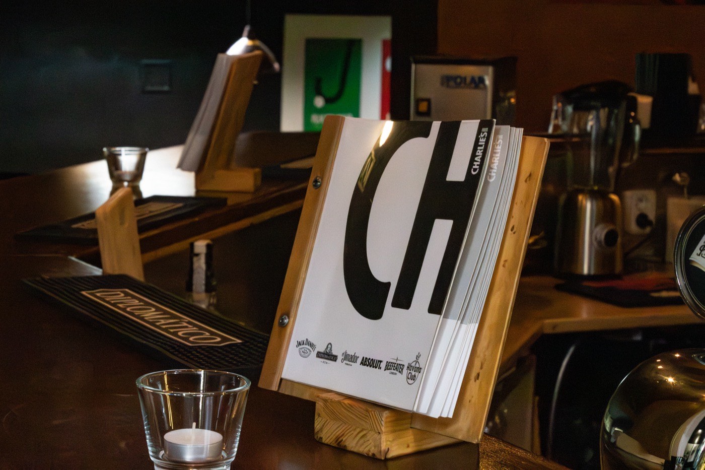 Drink menu at Charlie's House